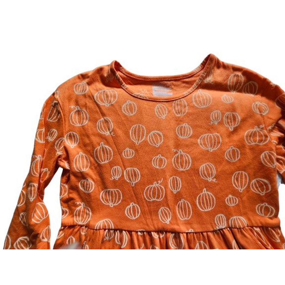 Cat and Jack XL 14 girls Fall knit Pumpkin dress NWT Thanksgiving - Picture 2 of 6